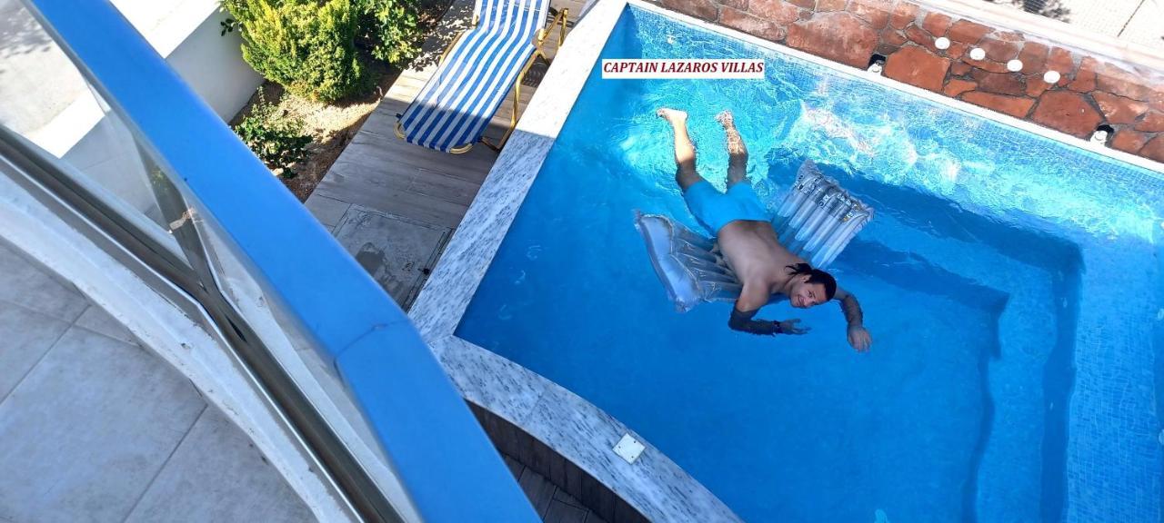 Located By The Sea One Beachfront Private Captain Lazaros Pool Villa With Loft In 750Sqm Spacious Private Plot-Jacuzzi-Sunrelax-Furnished Terace-Gazebo-Private Parking,Sleep 3 Adults And 2 Children, Just Steps From The Black Beach-Seaview Perissa  Exterior foto